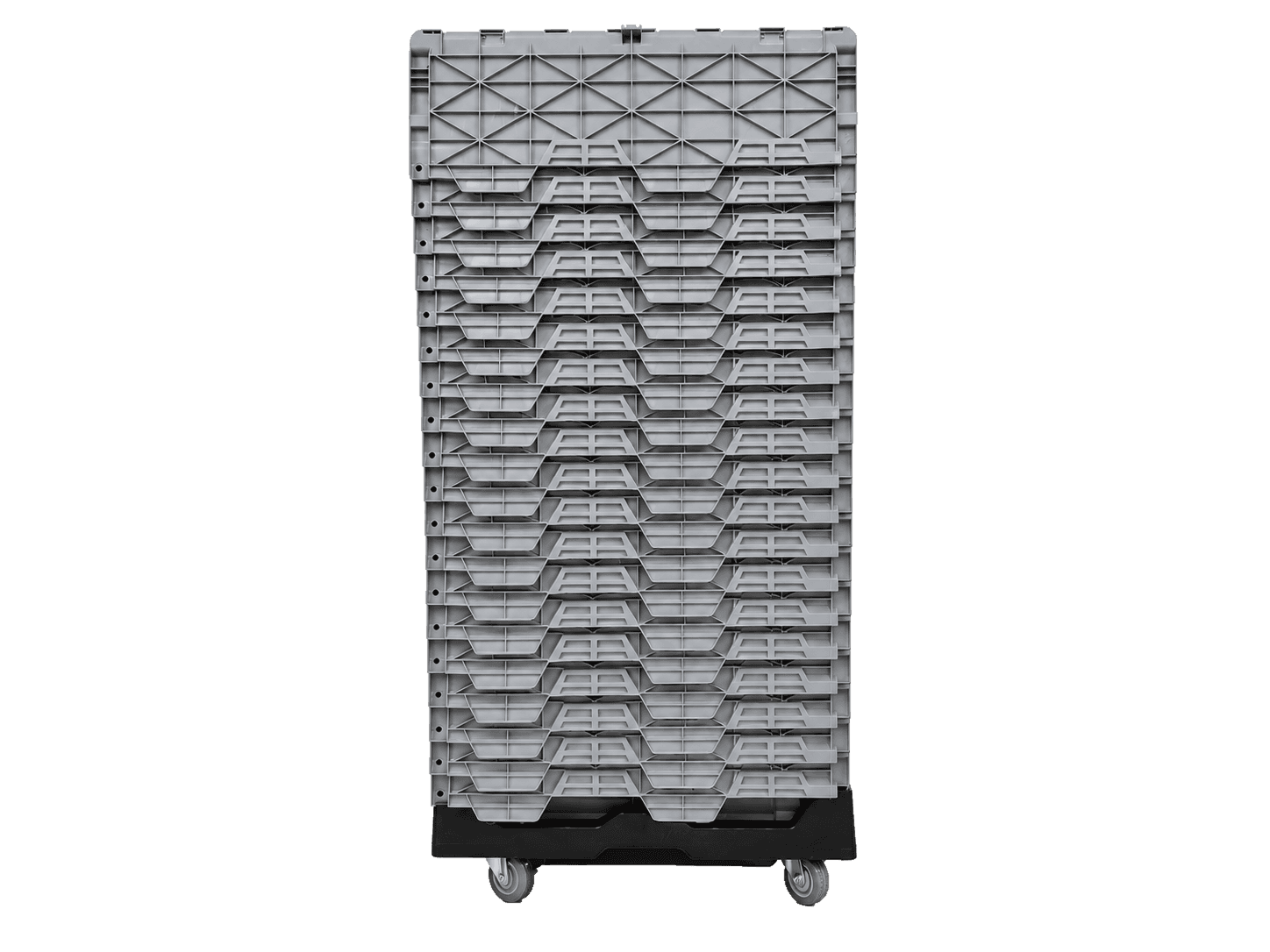 20 nested moving totes with 1 rolling dolly